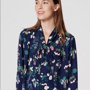 Loft Neck Tie Blouse